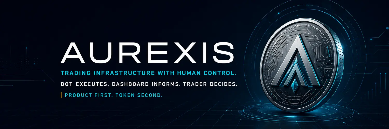 AUREXIS trading infrastructure with human control — product first, token second